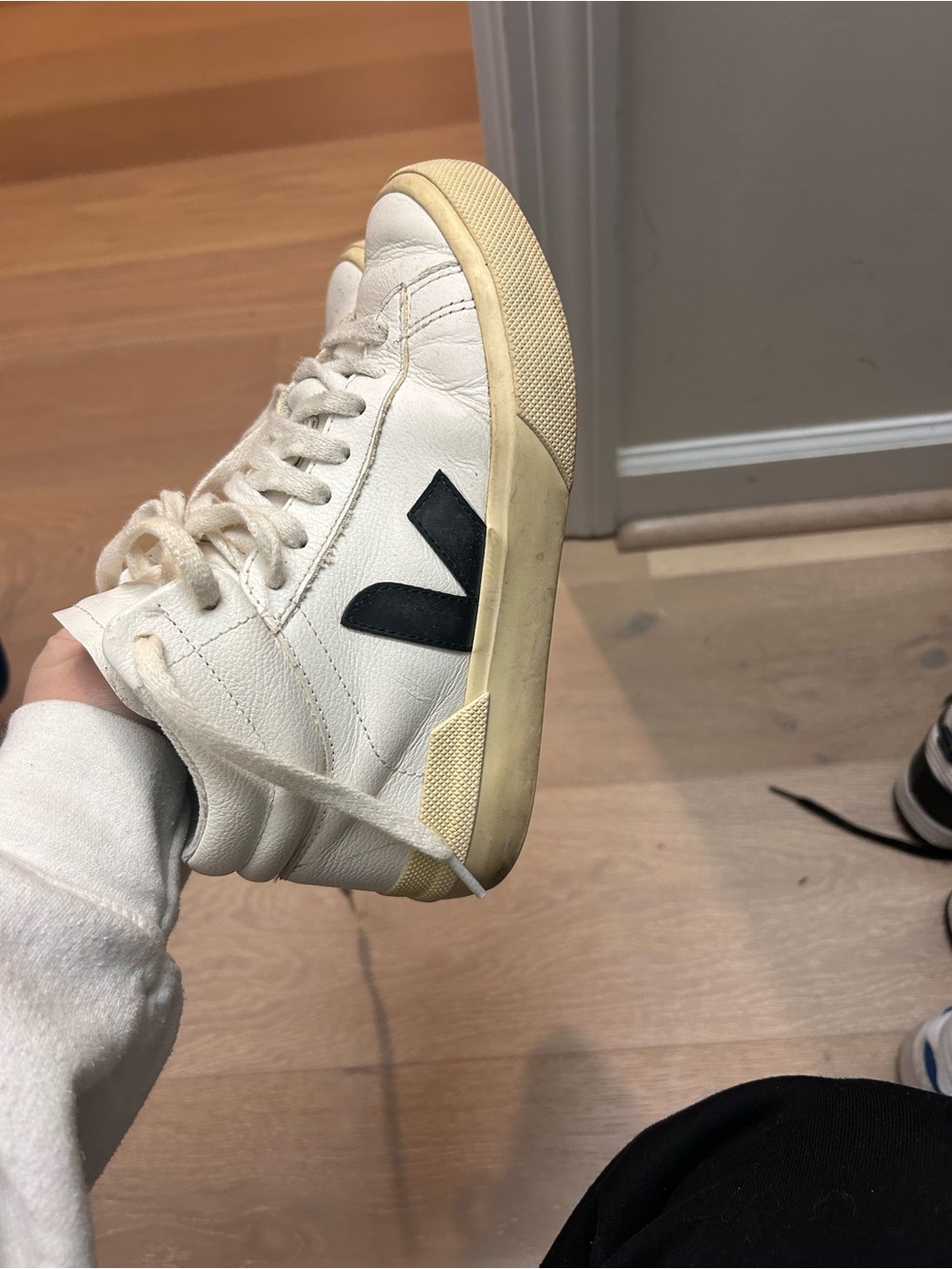 Veja White High-Top Sneakers with Black
